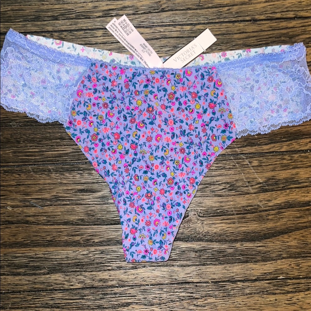 Victoria's Secret Floral Lace Panties - Blue and Pink‎